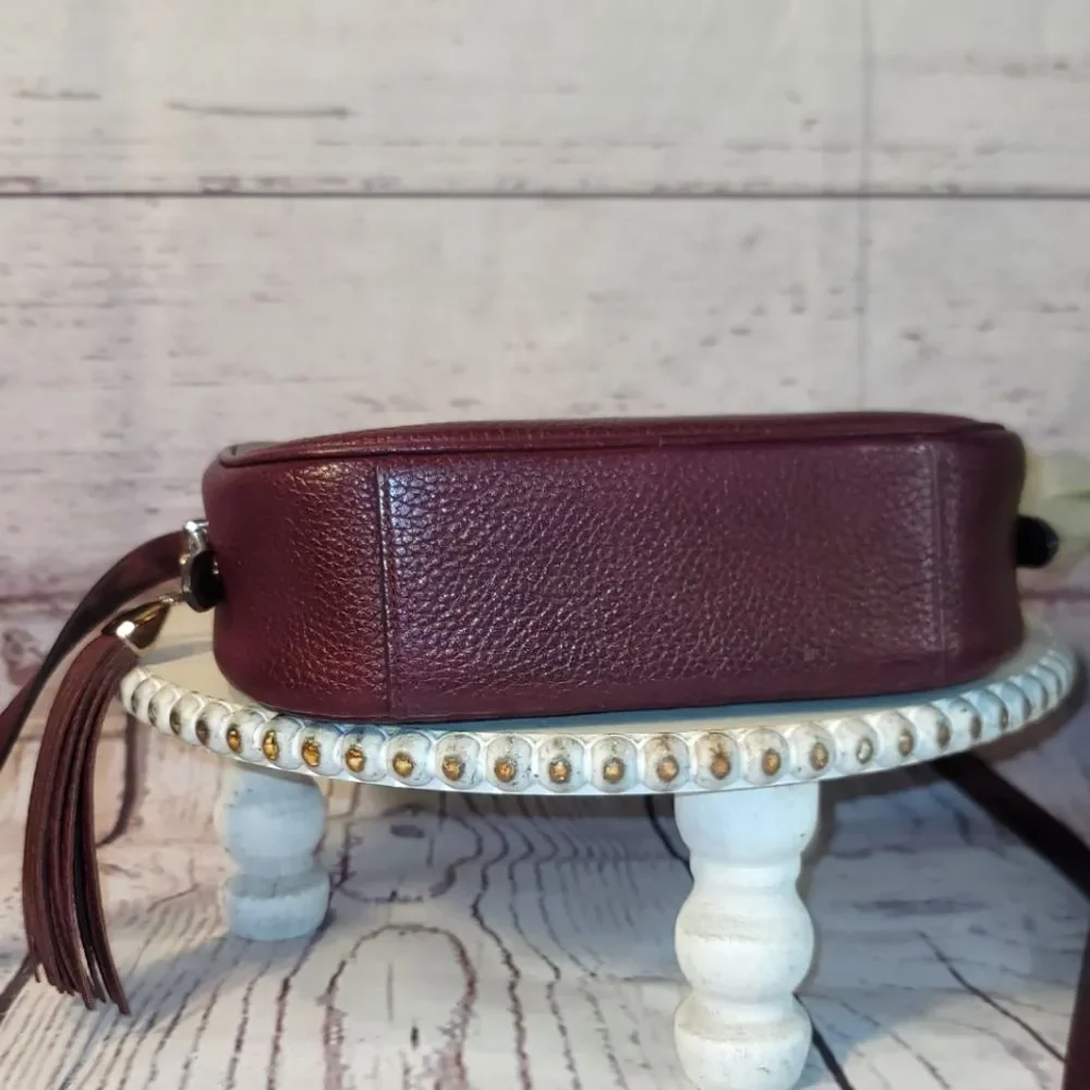 Kate Spade NY Kourtney Burgundy/Maroon/Wine Leather Camera Crossbody Bag